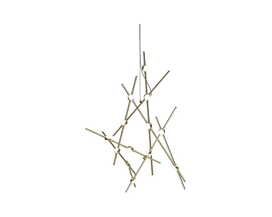 Sonneman Constellation Aquila Chandelier - Satin Brass, Minor, White Optical Acrylic Lens, 3000K