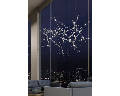 Sonneman Constellation Aquila Chandelier - Satin Nickel, Major, Clear Faceted Acrylic Lens, 3000K