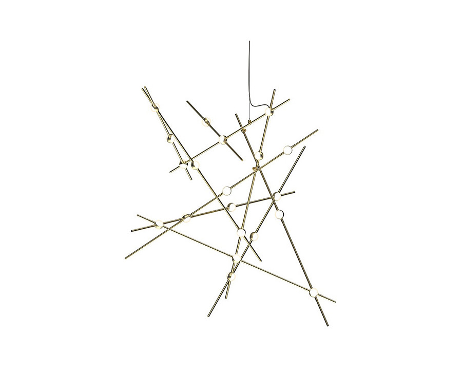 Sonneman Constellation Aquila Chandelier - Satin Brass, Major, White Optical Acrylic Lens, 3000K