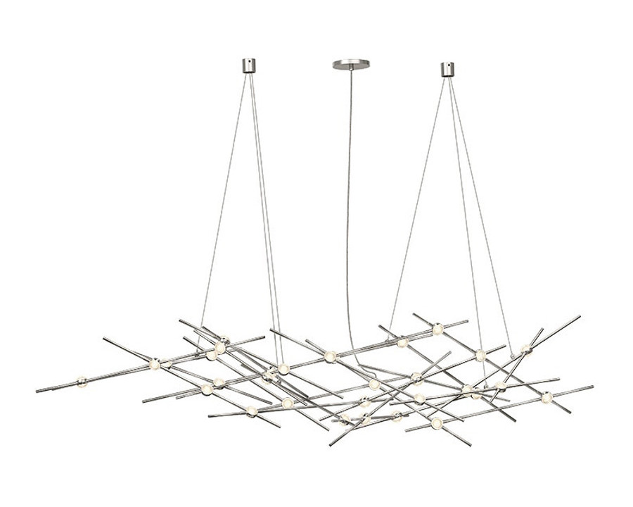 Sonneman Constellation Ursa Chandelier - Satin Nickel, Minor, Clear Faceted Acrylic Lens, 3000K