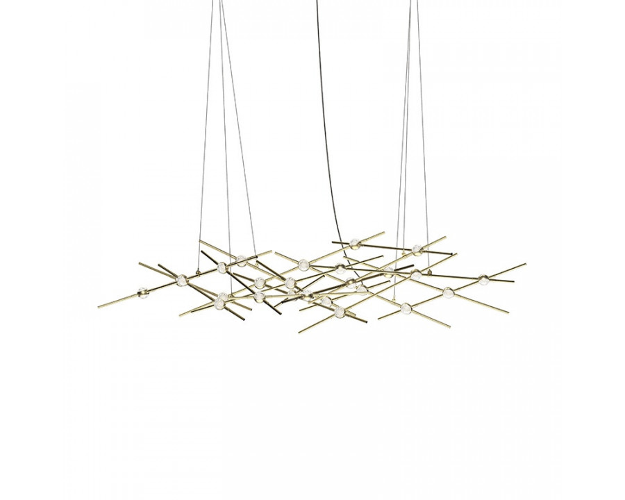 Sonneman Constellation Ursa Chandelier - Minor, Satin Brass, Clear Faceted Acrylic Lens