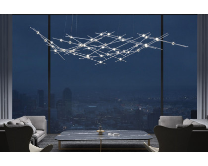 Sonneman Constellation Ursa Chandelier - Satin Nickel, Major, Clear Faceted Acrylic Lens, 3000K