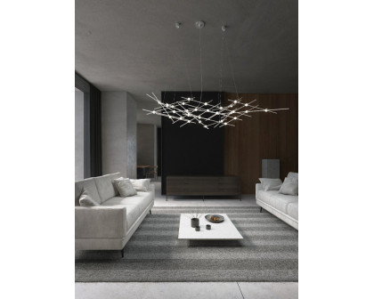 Sonneman Constellation Ursa Chandelier - Major, Satin Nickel, Clear Faceted Acrylic Lens