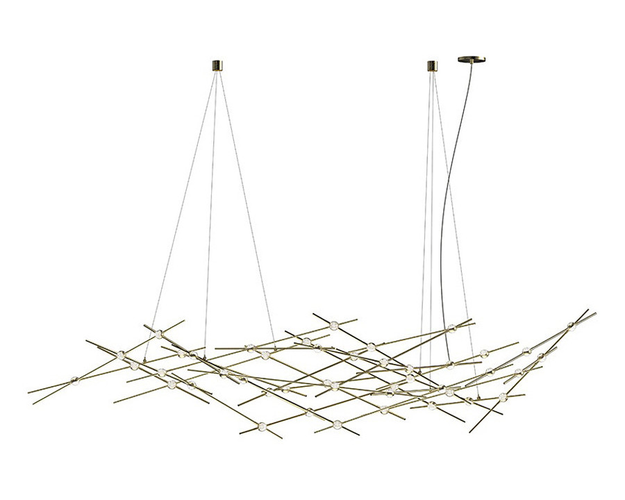 Sonneman Constellation Ursa Chandelier - Satin Brass, Major, Clear Faceted Acrylic Lens, 3000K