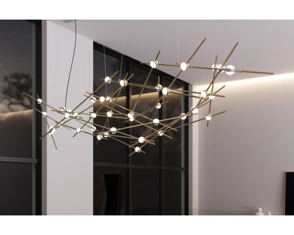 Sonneman Constellation Ursa Chandelier - Satin Brass, Major, White Optical Acrylic Lens, 3000K