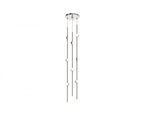 Sonneman Constellation Andromeda Chandelier - Satin Nickel, Short 6", Round, White Optical Acrylic Lens, 3000K