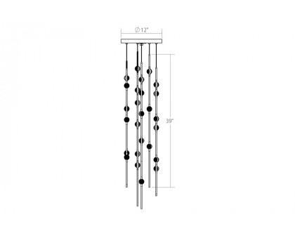 Sonneman Constellation Andromeda Chandelier - Satin Nickel, Short 6", Round, White Optical Acrylic Lens, 3000K