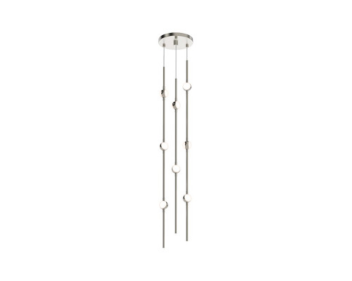 Sonneman Constellation Andromeda Chandelier - Short 6", Satin Nickel, White Optical Acrylic Lens