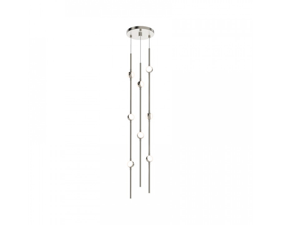 Sonneman Constellation Andromeda Chandelier - Short 6", Satin Nickel, White Optical Acrylic Lens