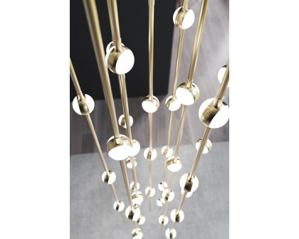 Sonneman Constellation Andromeda Chandelier - Satin Brass, Short 6", Round, Clear Faceted Acrylic Lens, 2700K