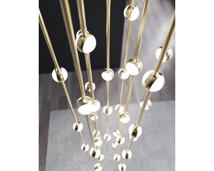 Sonneman Constellation Andromeda Chandelier - Short 6", Satin Brass, Clear Faceted Acrylic Lens