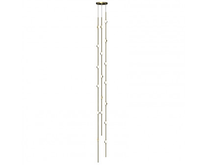 Sonneman Constellation Andromeda Chandelier - Tall 6", Satin Brass, White Optical Acrylic Lens