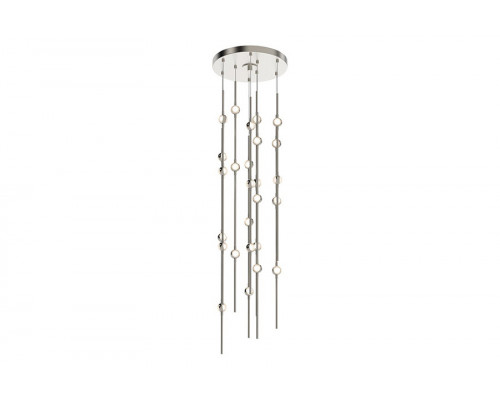 Sonneman Constellation Andromeda Chandelier - Satin Nickel, Short 12", Round, Clear Faceted Acrylic Lens, 3000K