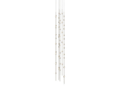 Sonneman Constellation Andromeda Chandelier - Tall 12", Satin Nickel, Clear Faceted Acrylic Lens