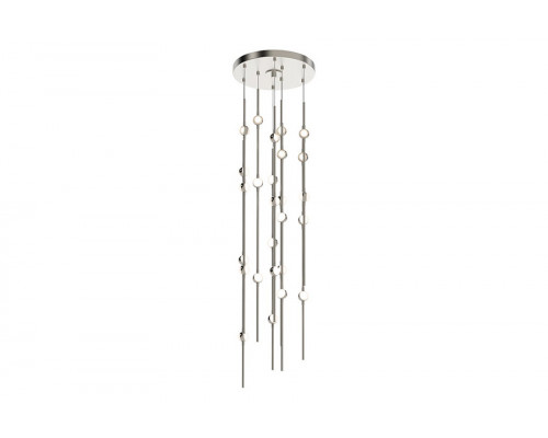 Sonneman Constellation Andromeda Chandelier - Satin Nickel, Short 12", Round, White Optical Acrylic Lens, 2700K