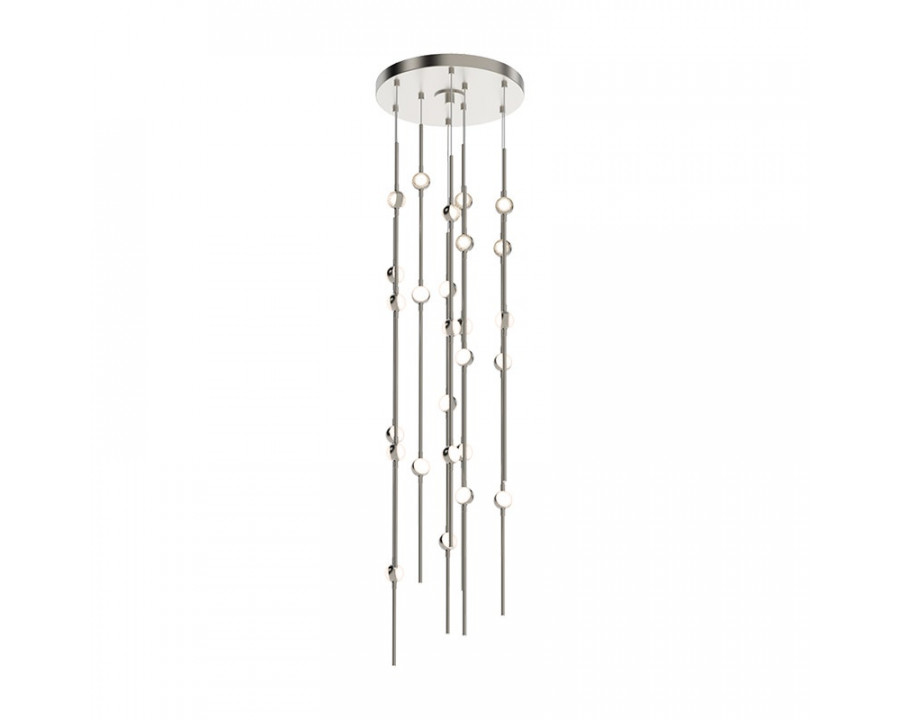 Sonneman Constellation Andromeda Chandelier - Short 12", Satin Nickel, White Optical Acrylic Lens