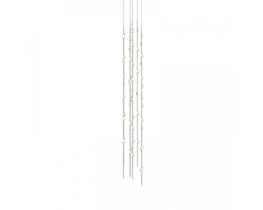 Sonneman Constellation Andromeda Chandelier - Tall 12", Satin Nickel, White Optical Acrylic Lens