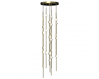 Sonneman Constellation Andromeda Chandelier - Short 12", Satin Brass, White Optical Acrylic Lens