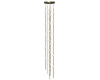 Sonneman Constellation Andromeda Chandelier - Tall 12", Satin Brass, White Optical Acrylic Lens