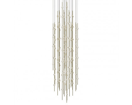 Sonneman Constellation Andromeda Chandelier - 25", Satin Brass, Clear Faceted Acrylic Lens