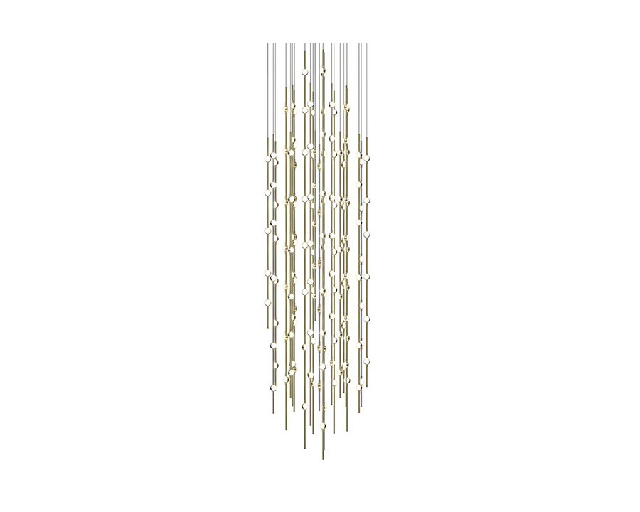 Sonneman Constellation Andromeda Chandelier - Satin Brass, 25", Round, White Optical Acrylic Lens, 3000K