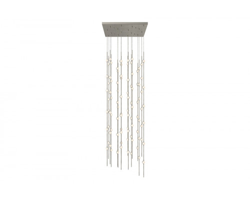 Sonneman Constellation Andromeda Chandelier - Satin Nickel, 24", Square, Clear Faceted Acrylic Lens, 3000K