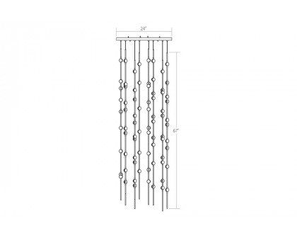 Sonneman Constellation Andromeda Chandelier - Satin Nickel, 24", Square, Clear Faceted Acrylic Lens, 3000K