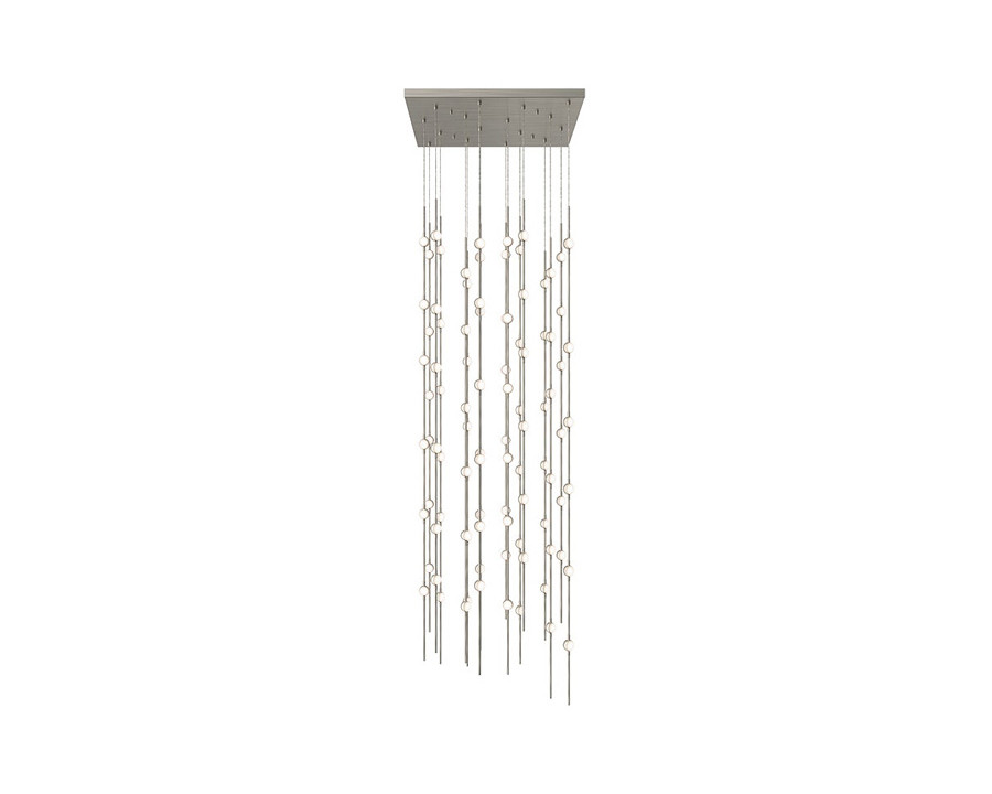 Sonneman Constellation Andromeda Chandelier - Satin Nickel, 24", Square, White Optical Acrylic Lens, 3000K