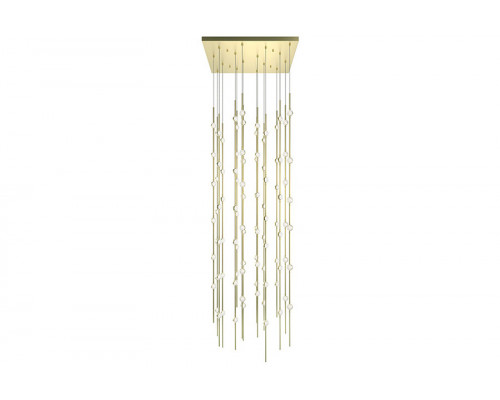 Sonneman Constellation Andromeda Chandelier - Satin Brass, 24", Square, Clear Faceted Acrylic Lens, 3000K