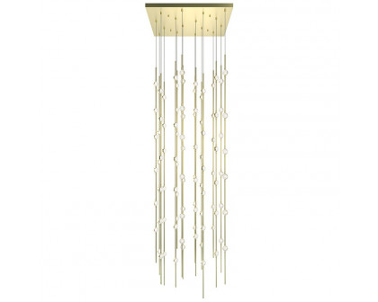 Sonneman Constellation Andromeda Chandelier - 24", Satin Brass, Clear Faceted Acrylic Lens