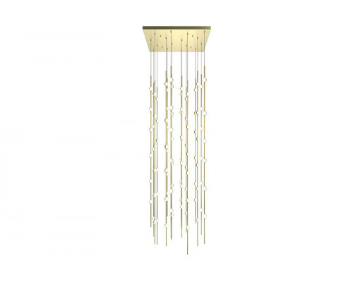 Sonneman Constellation Andromeda Chandelier - Satin Brass, 24", Square, White Optical Acrylic Lens, 3000K