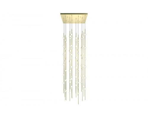 Sonneman Constellation Andromeda Chandelier - Satin Brass, 24", Square, White Optical Acrylic Lens, 2700K