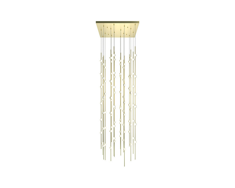 Sonneman Constellation Andromeda Chandelier - Satin Brass, 24", Square, White Optical Acrylic Lens, 2700K