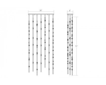 Sonneman Constellation Andromeda Chandelier - Satin Nickel, 36", Rectangle, Clear Faceted Acrylic Lens, 3000K