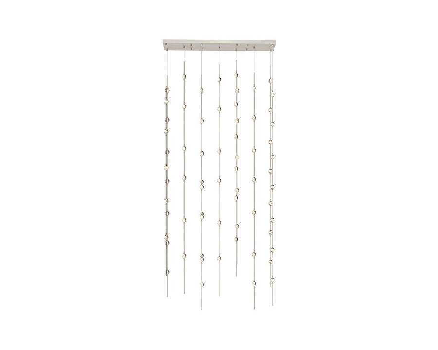 Sonneman Constellation Andromeda Chandelier - Satin Nickel, 36", Rectangle, Clear Faceted Acrylic Lens, 2700K