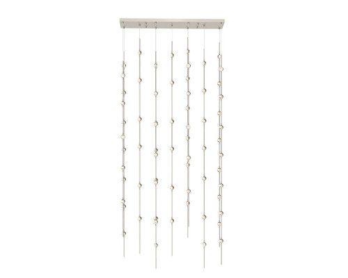 Sonneman Constellation Andromeda Chandelier - 36", Satin Nickel, Clear Faceted Acrylic Lens