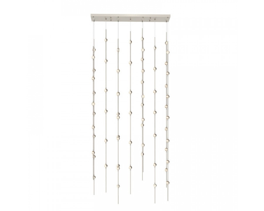 Sonneman Constellation Andromeda Chandelier - 36", Satin Nickel, Clear Faceted Acrylic Lens