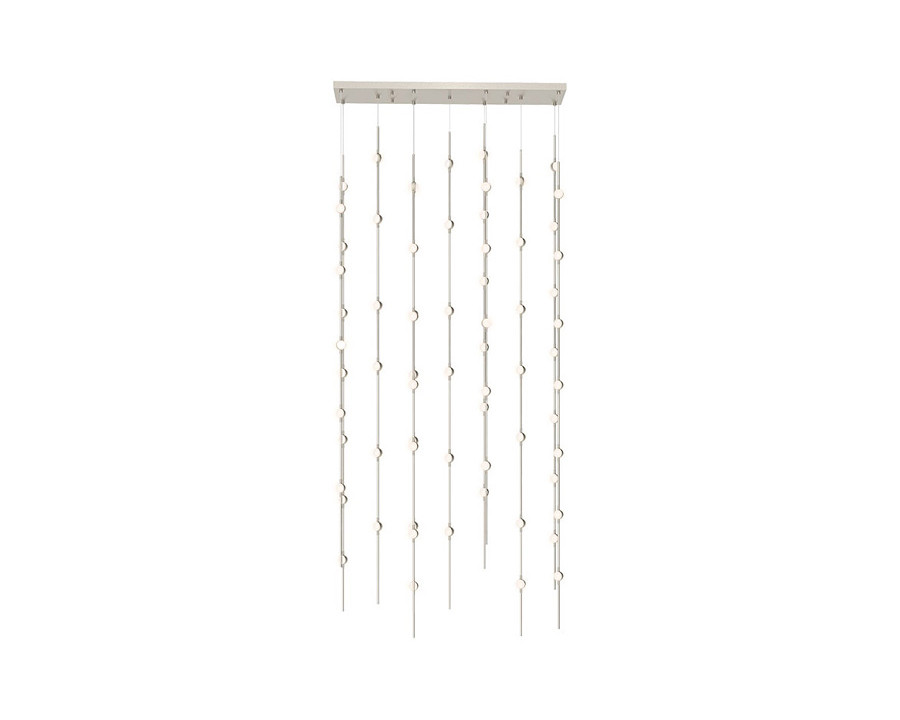 Sonneman Constellation Andromeda Chandelier - Satin Nickel, 36", Rectangle, White Optical Acrylic Lens, 3000K