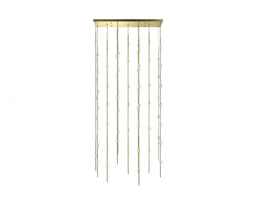 Sonneman Constellation Andromeda Chandelier - Satin Brass, 36", Rectangle, Clear Faceted Acrylic Lens, 2700K