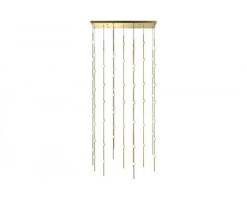 Sonneman Constellation Andromeda Chandelier - Satin Brass, 36", Rectangle, White Optical Acrylic Lens, 3000K