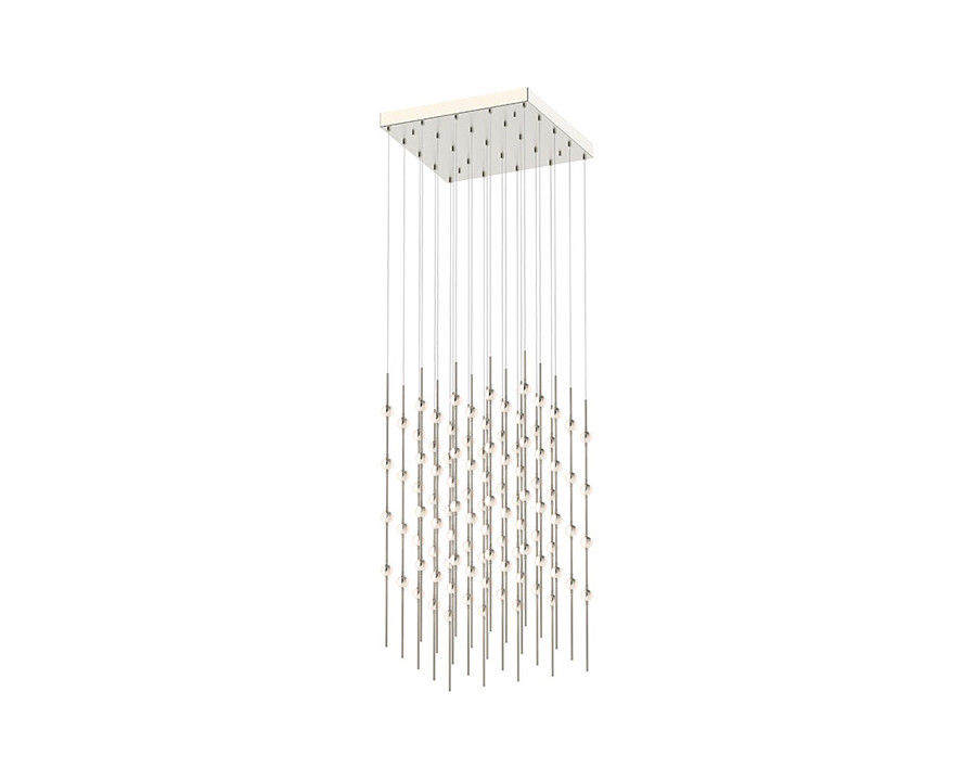 Sonneman Constellation Cosmic Cube Chandelier - Satin Nickel, 20", White Optical Acrylic Lens, 3000K