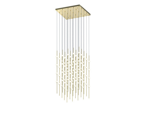 Sonneman Constellation Cosmic Cube Chandelier - 20", Satin Brass, White Optical Acrylic Lens