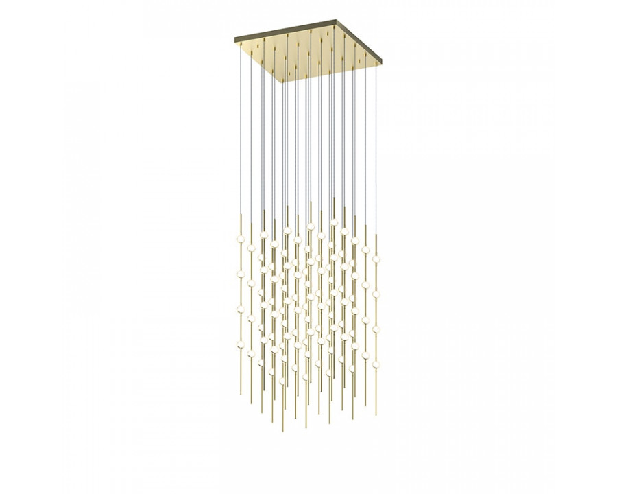 Sonneman Constellation Cosmic Cube Chandelier - 20", Satin Brass, White Optical Acrylic Lens