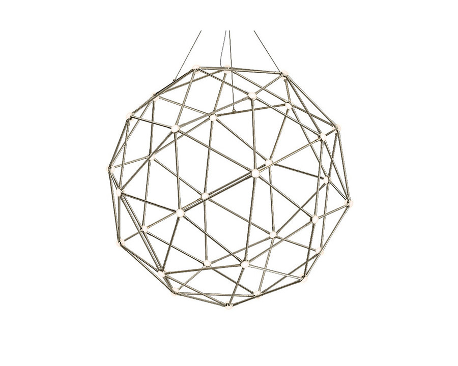 Sonneman Constellation Hedron Chandelier - Satin Nickel, White Optical Acrylic Lens