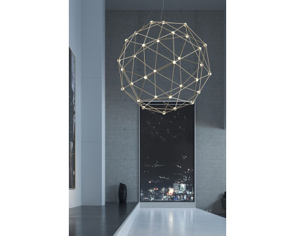 Sonneman Constellation Hedron Chandelier - Polished Black Nickel, Clear Faceted Acrylic Lens