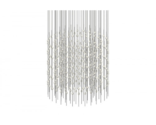 Sonneman Constellation Centaurus LED Chandelier - Satin Nickel, Cylinder, Clear Faceted Acrylic Lens, 2700K