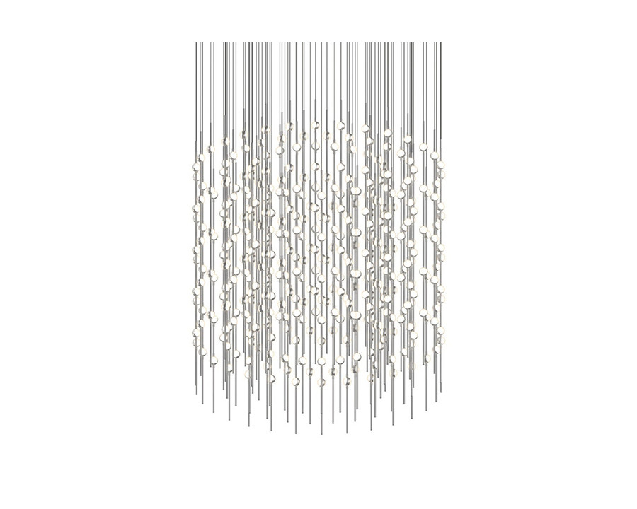 Sonneman Constellation Centaurus LED Chandelier - Satin Nickel, Cylinder, White Optical Acrylic Lens, 3000K