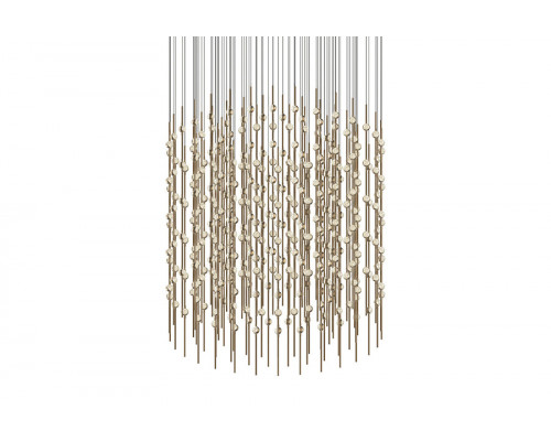 Sonneman Constellation Centaurus LED Chandelier - Satin Brass, Cylinder, Clear Faceted Acrylic Lens, 3000K