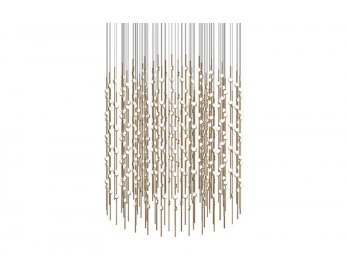 Sonneman Constellation Centaurus LED Chandelier - Satin Brass, Cylinder, White Optical Acrylic Lens, 3000K