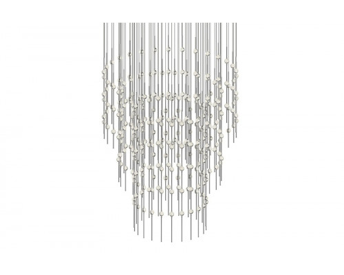 Sonneman Constellation Centaurus LED Chandelier - Satin Nickel, Pyramid, Clear Faceted Acrylic Lens, 2700K